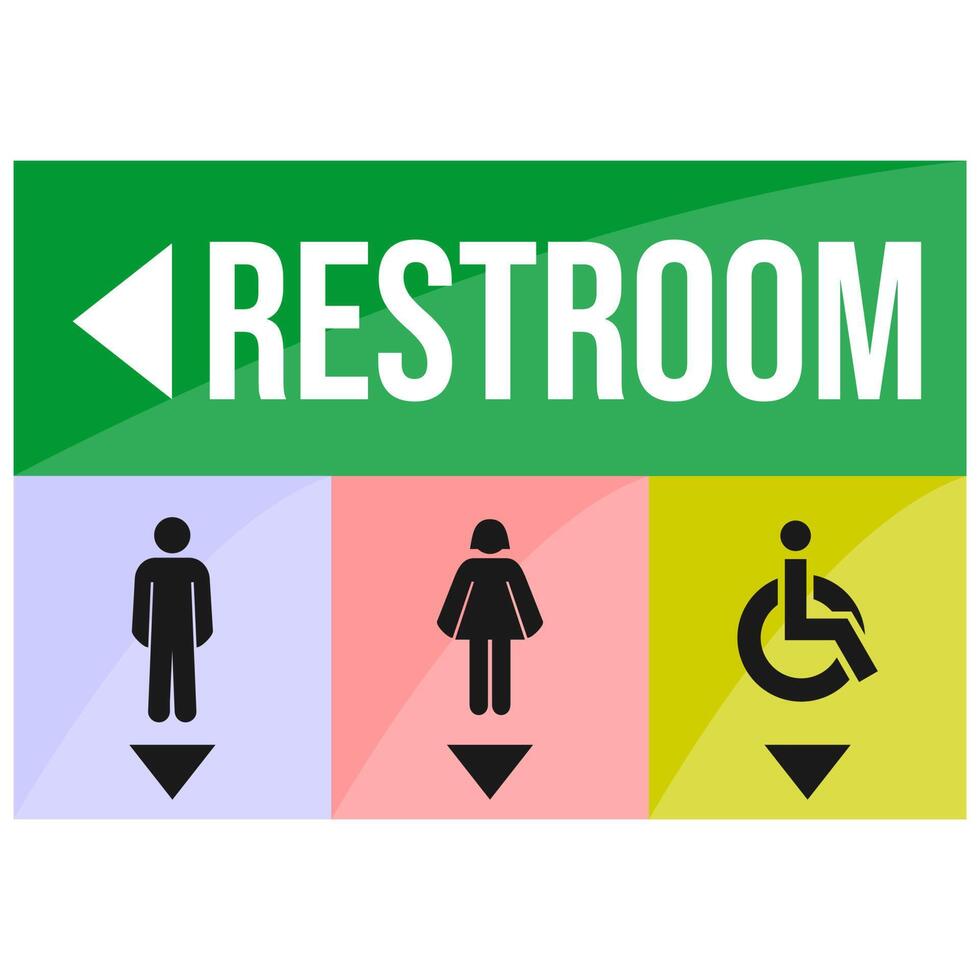 complete toilet sign design vector