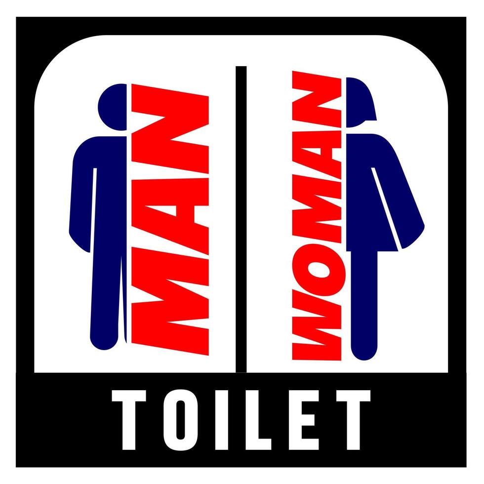 modern potrait toilet sign design vector