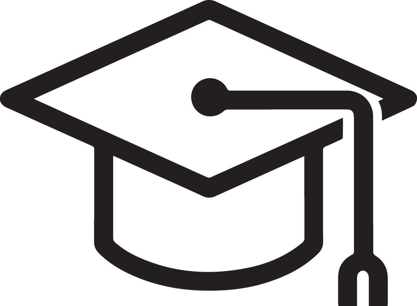 Clean and Minimalistic Graduation Cap Icon Versatile Design for Academic Certificates, Diplomas, and Scholarly Achievements vector