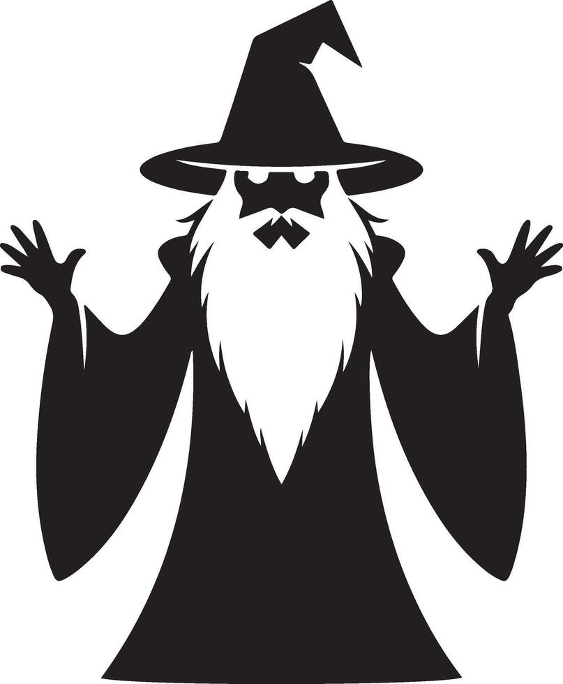 wizard silhouette illustration vector
