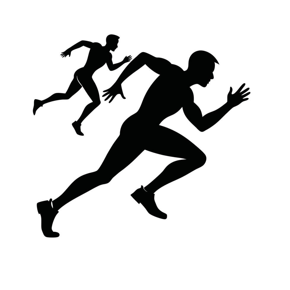 Explore Our Running Athlete Silhouette Collection Pro vector