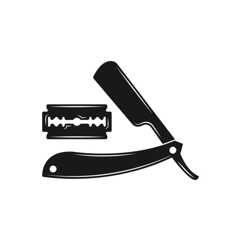 Barber icon set. straight razor, blade graphic signs isolated on white background. Barber symbols. illustration vector