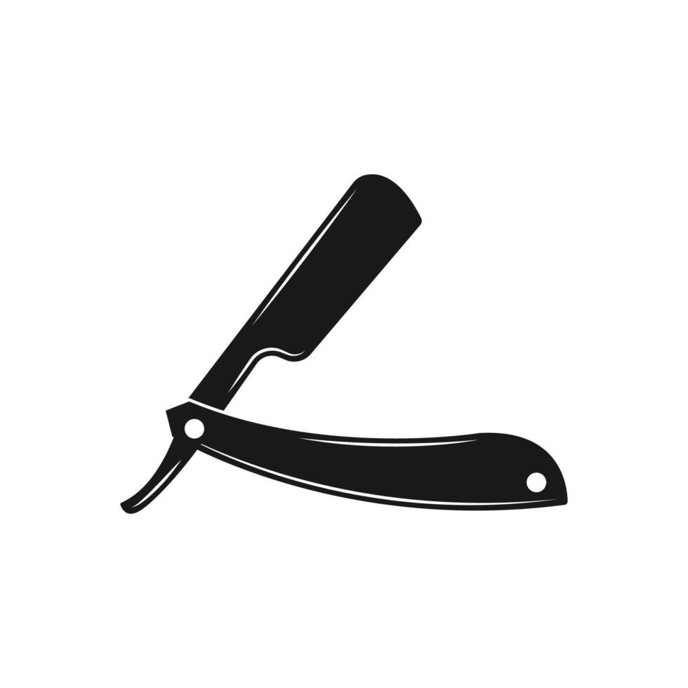 Straight razor icon. Straight razor for shaving graphic sign isolated on white background. Barber symbol. illustration vector
