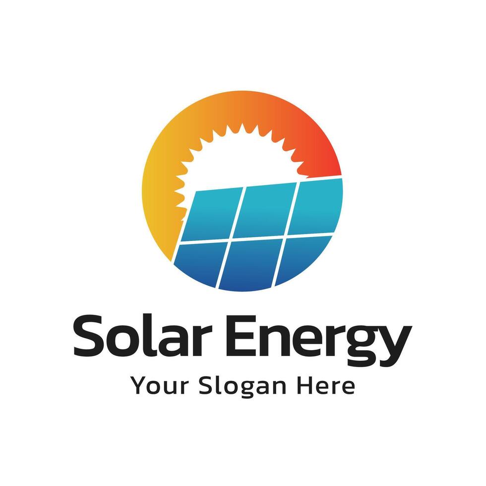 Solar energy logo design with modern concept. Simple and modern sun illustration vector