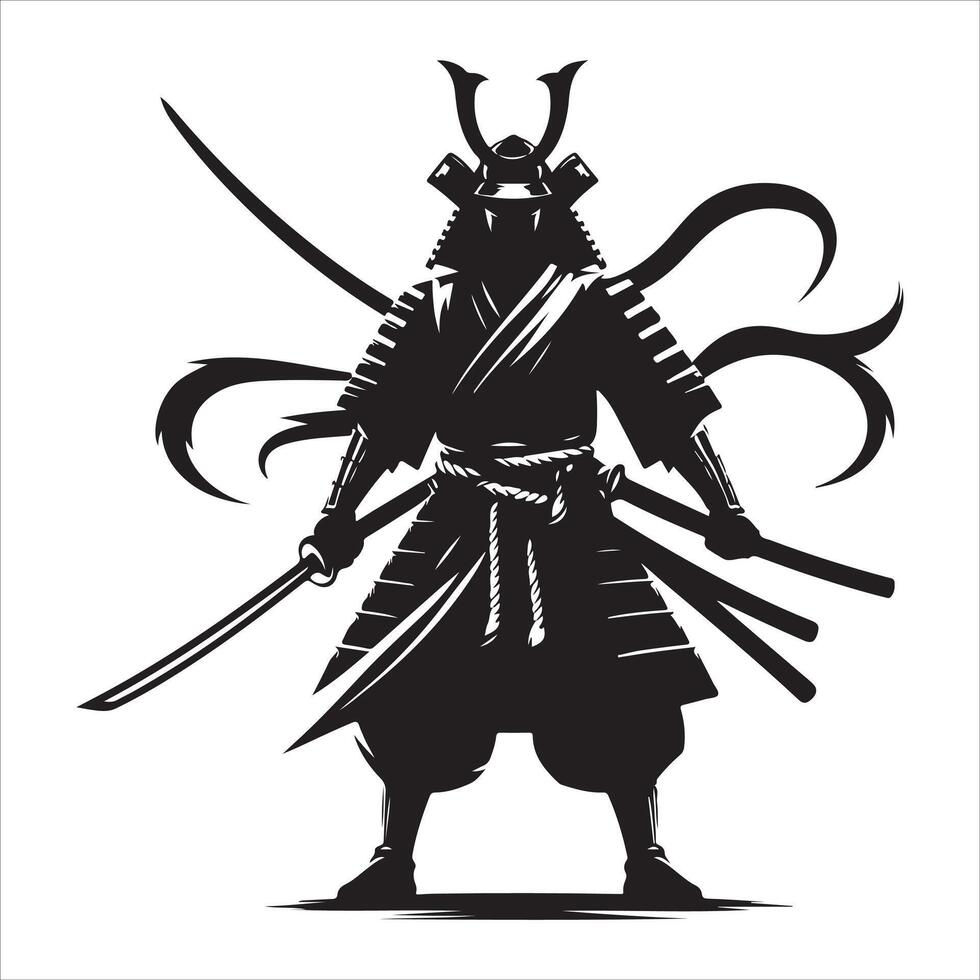 Samurai , Samurai silhouette , Samurai illustration vector