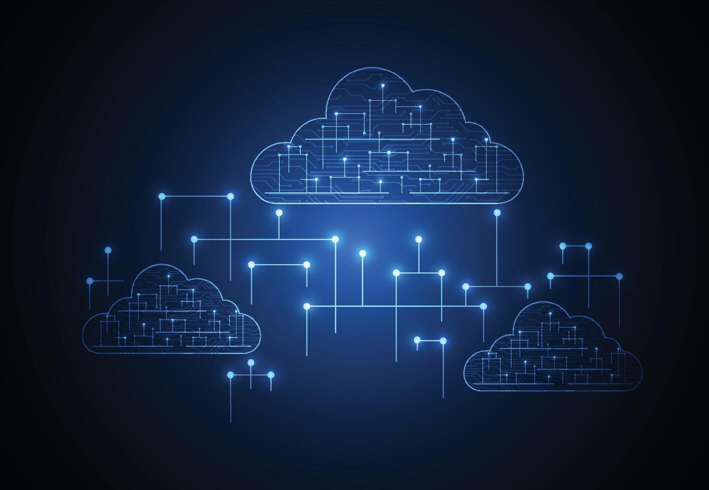 Cloud networking computing concept design. Digital data transform download and upload. Cloud technology network vector
