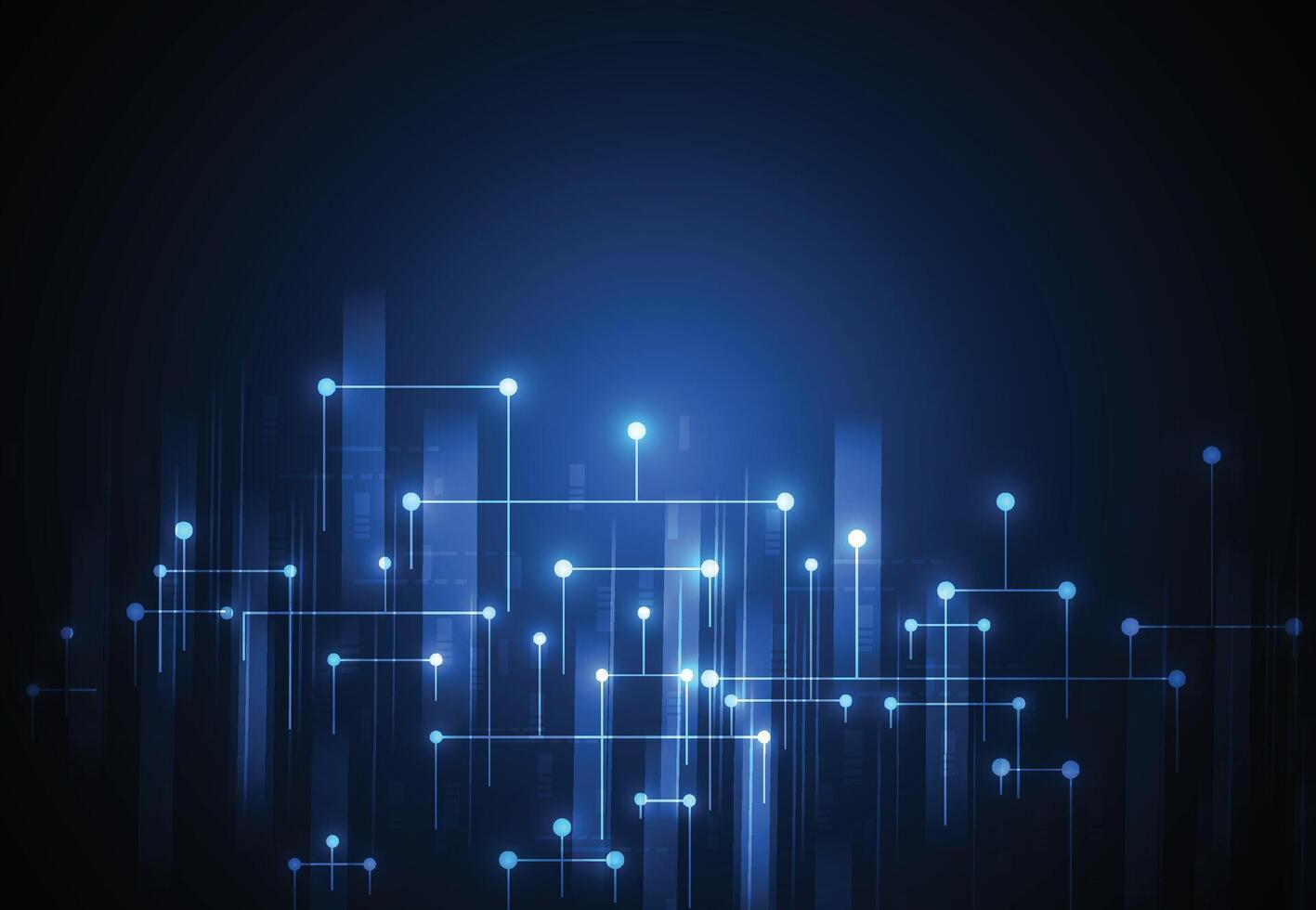 Cloud networking city concept design. Digital data transform download and upload. Cloud technology network vector
