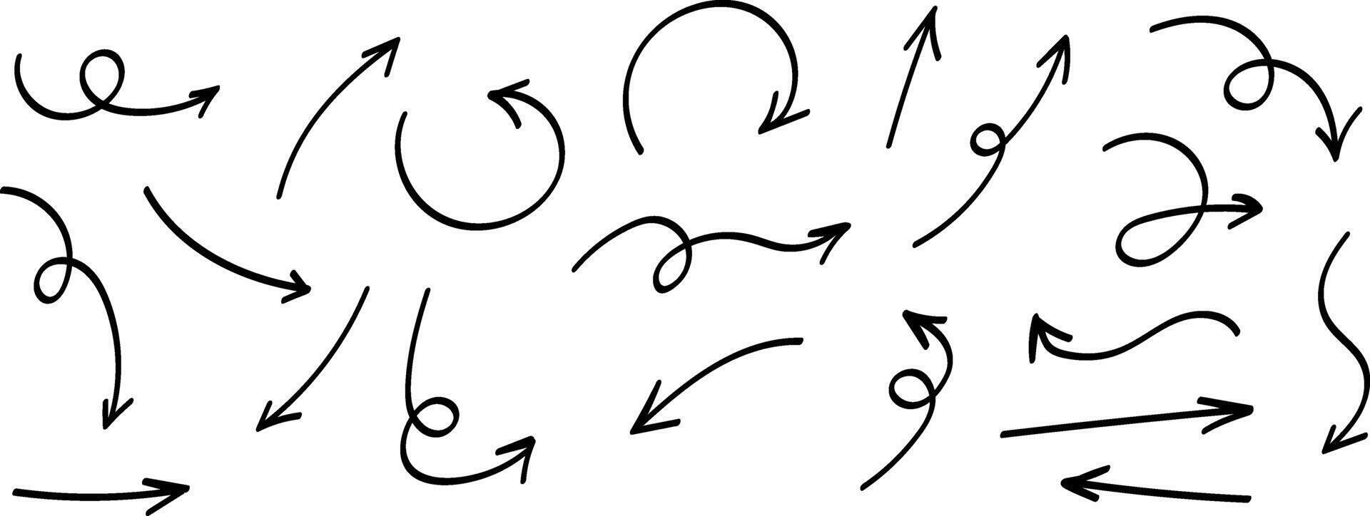 Handwritten set of arrows in vector