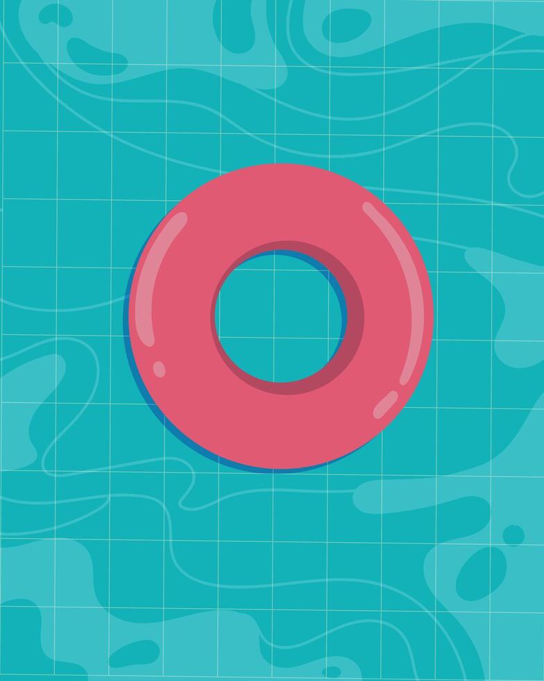 floating swimming ring in the pool vector