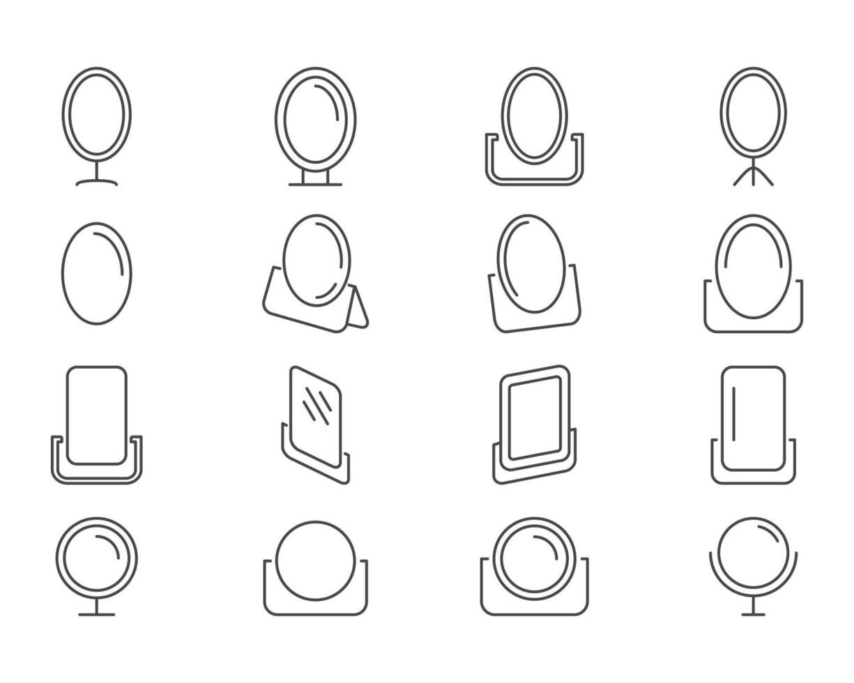 Collection of face mirror graphic icon vector