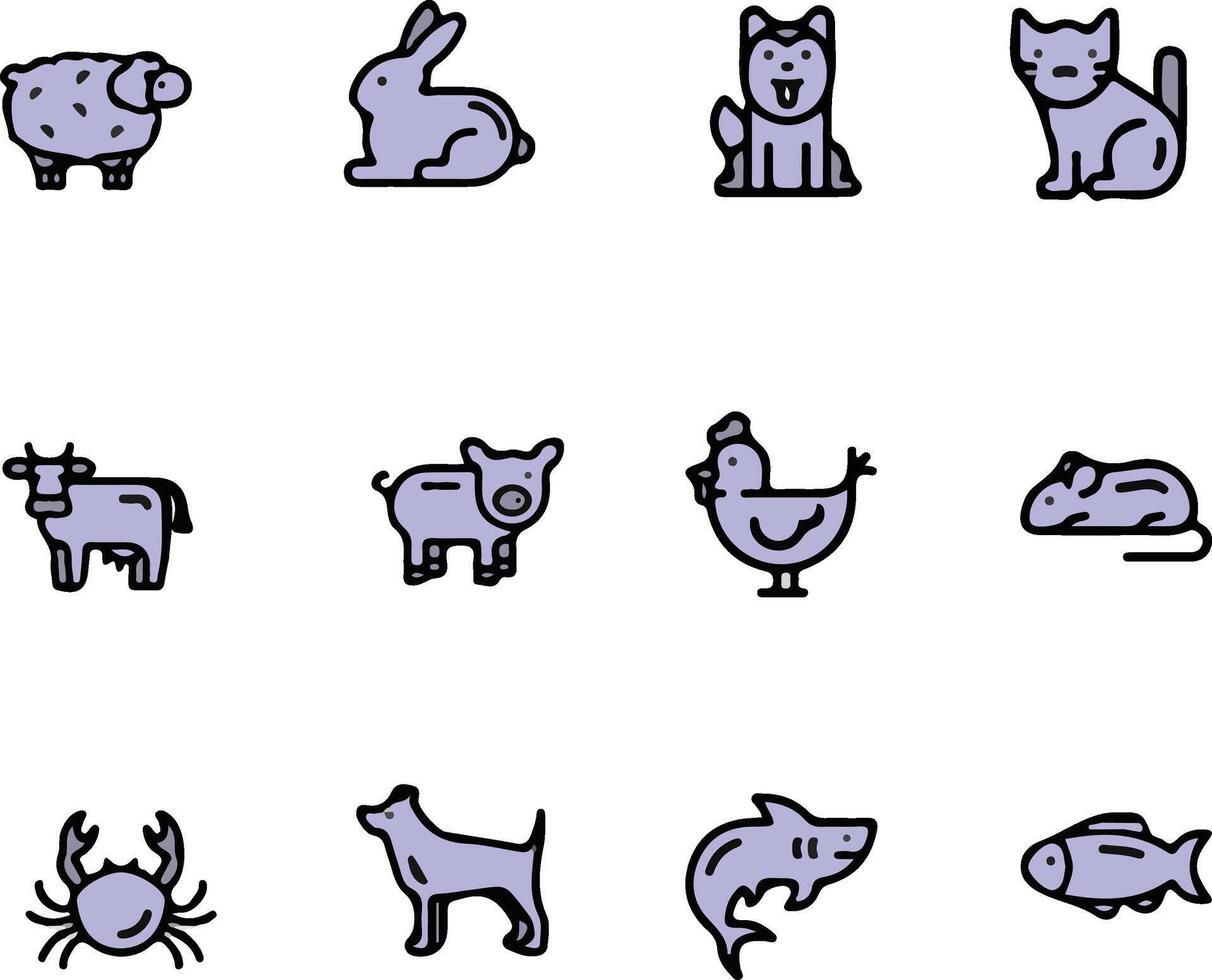 Animals icons illustration vector