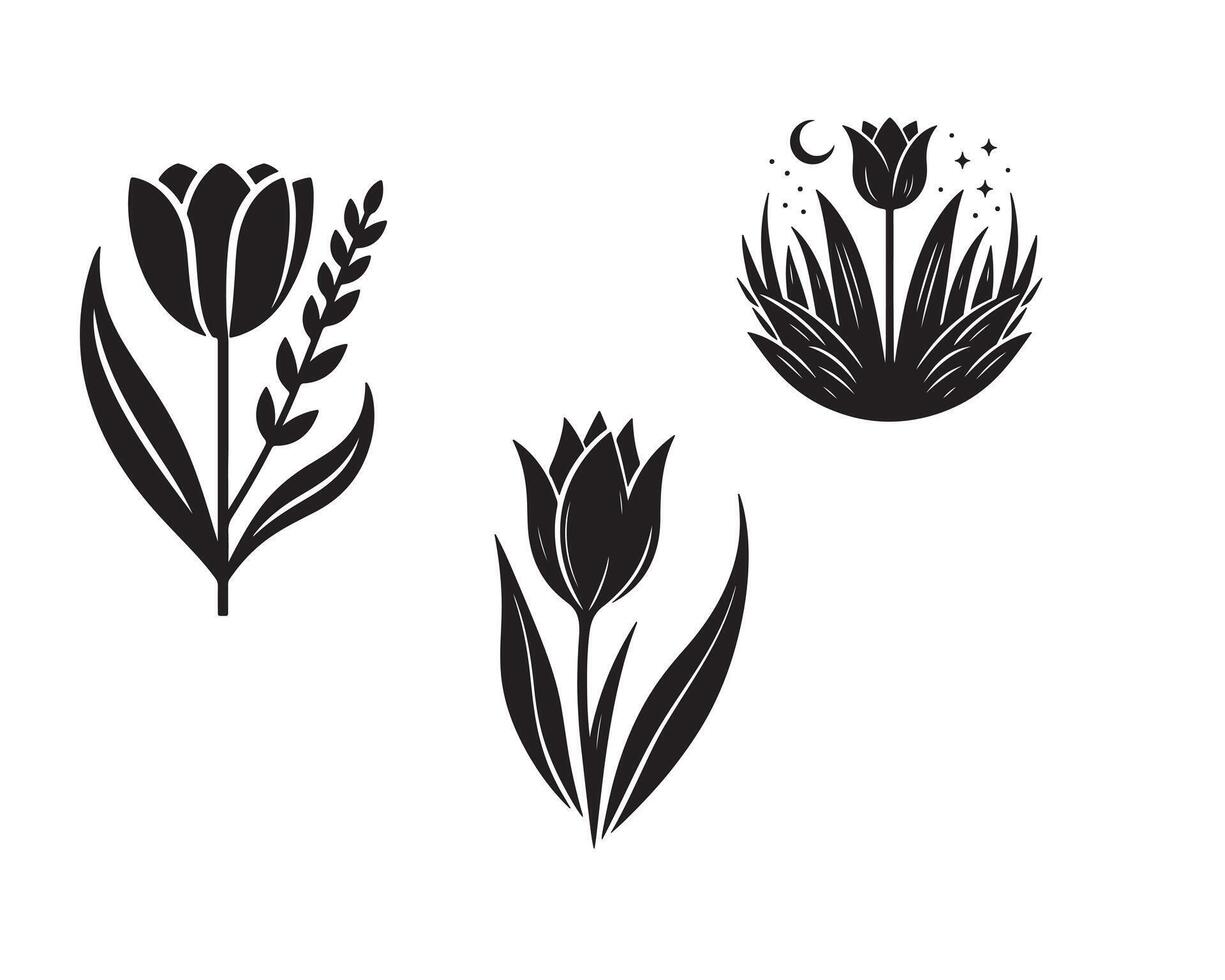 Tulip silhouette design art vector