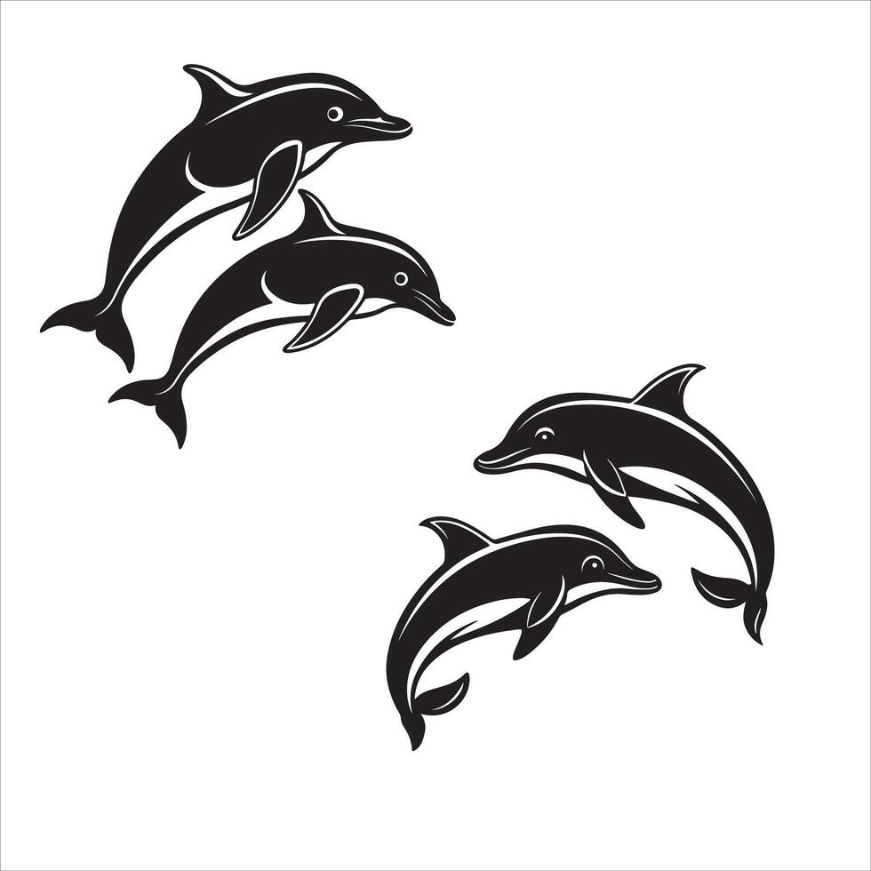 Dolphin silhouette design art vector