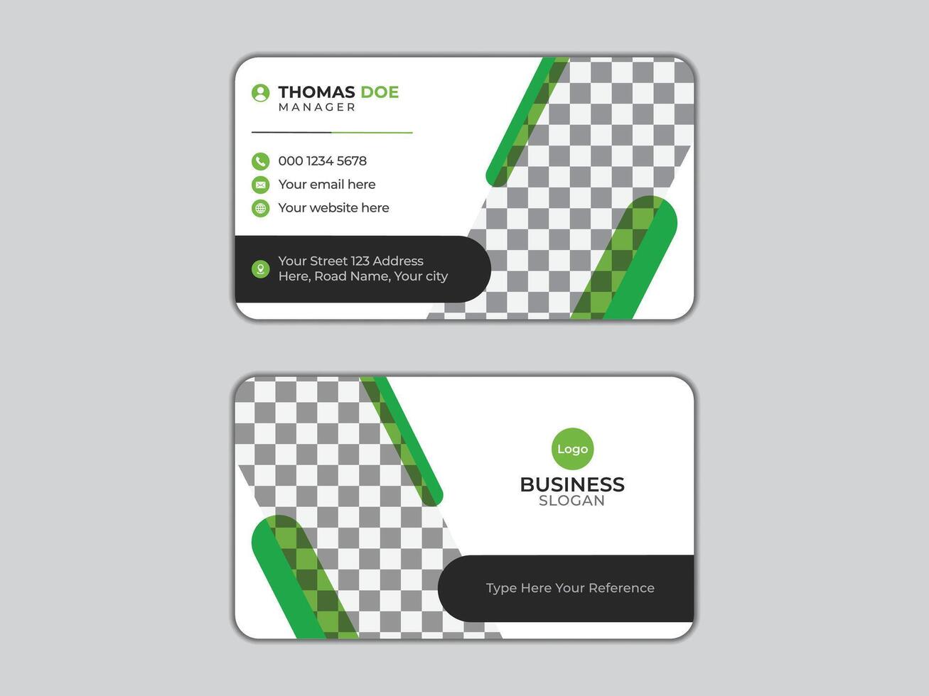 Professional colorful business card design template with image vector