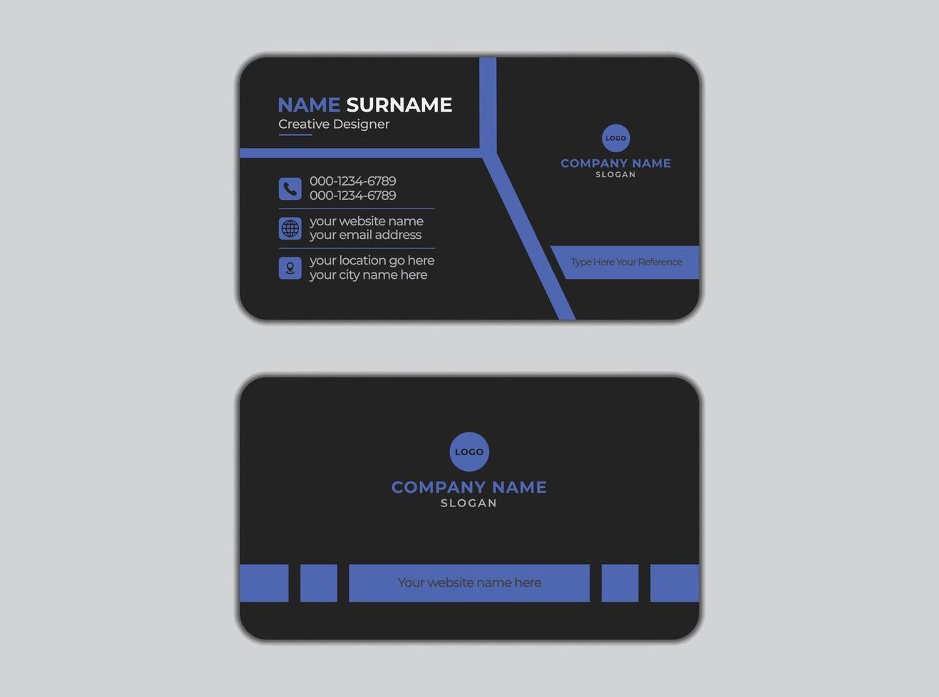Minimalist business card template design vector