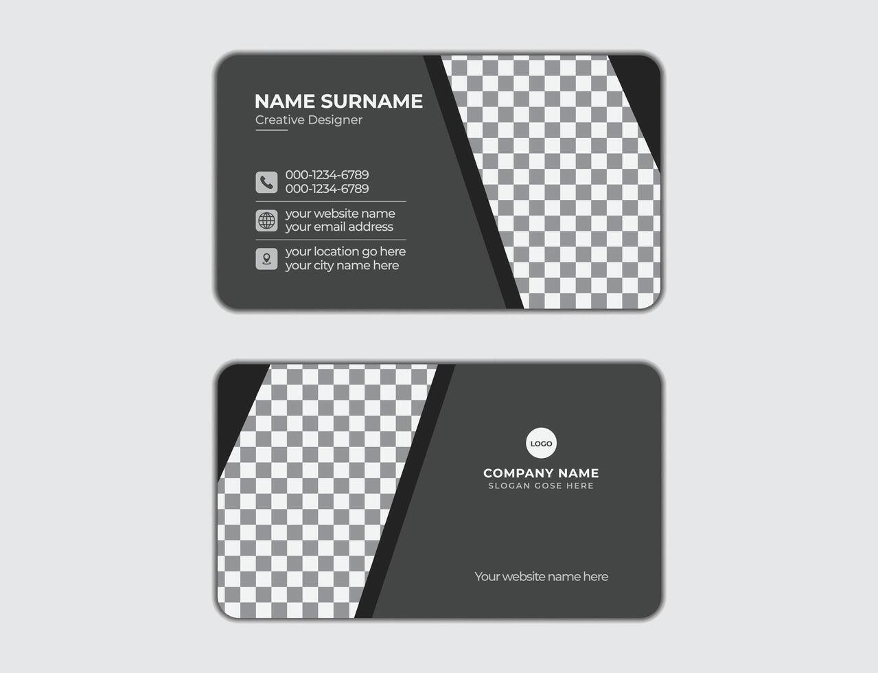 Double sided simple visiting card design vector