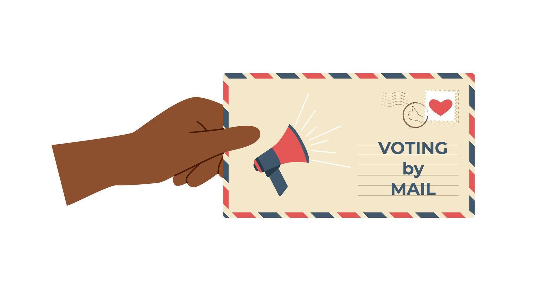 Voting by mail concept. Envelope with vote ballot in the human hand. Election campaign. Democracy vote. vector