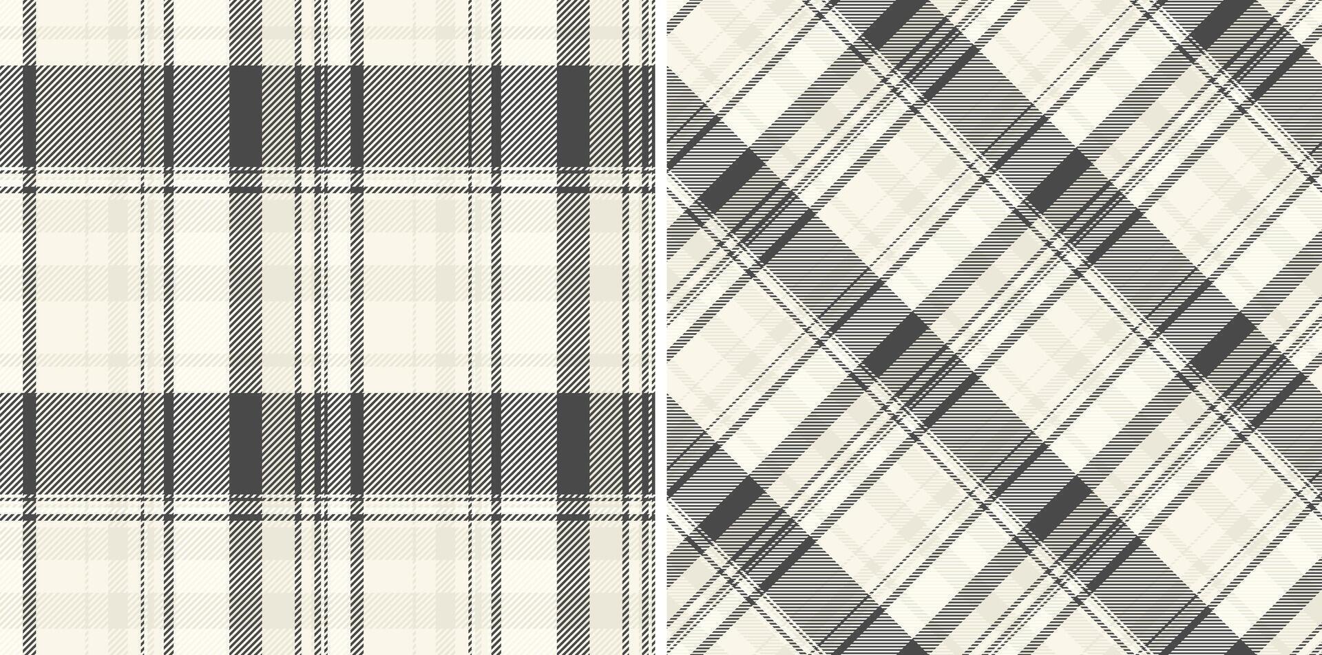 Textile background of texture plaid seamless with a tartan check pattern fabric. Set in cream colors for bed sheet designs in bedroom. vector