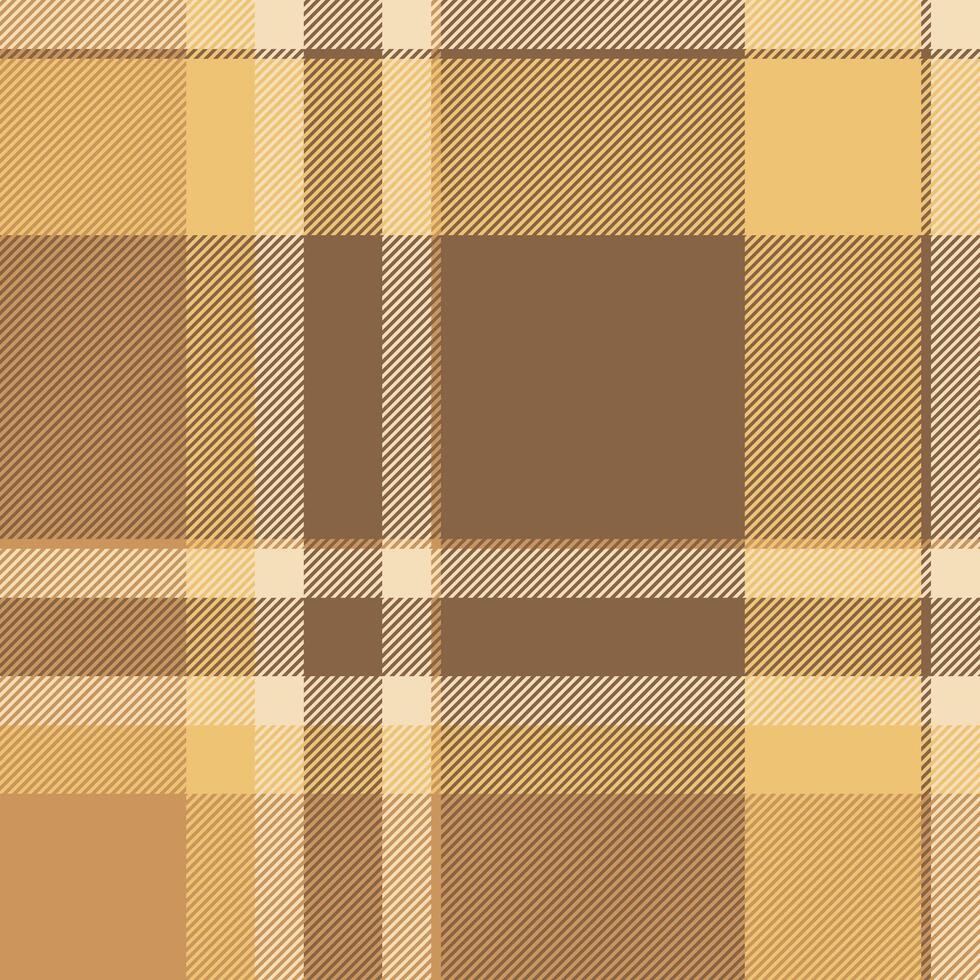 Ornament texture check fabric, overlayed textile pattern . Golf tartan background seamless plaid in orange and amber colors. vector