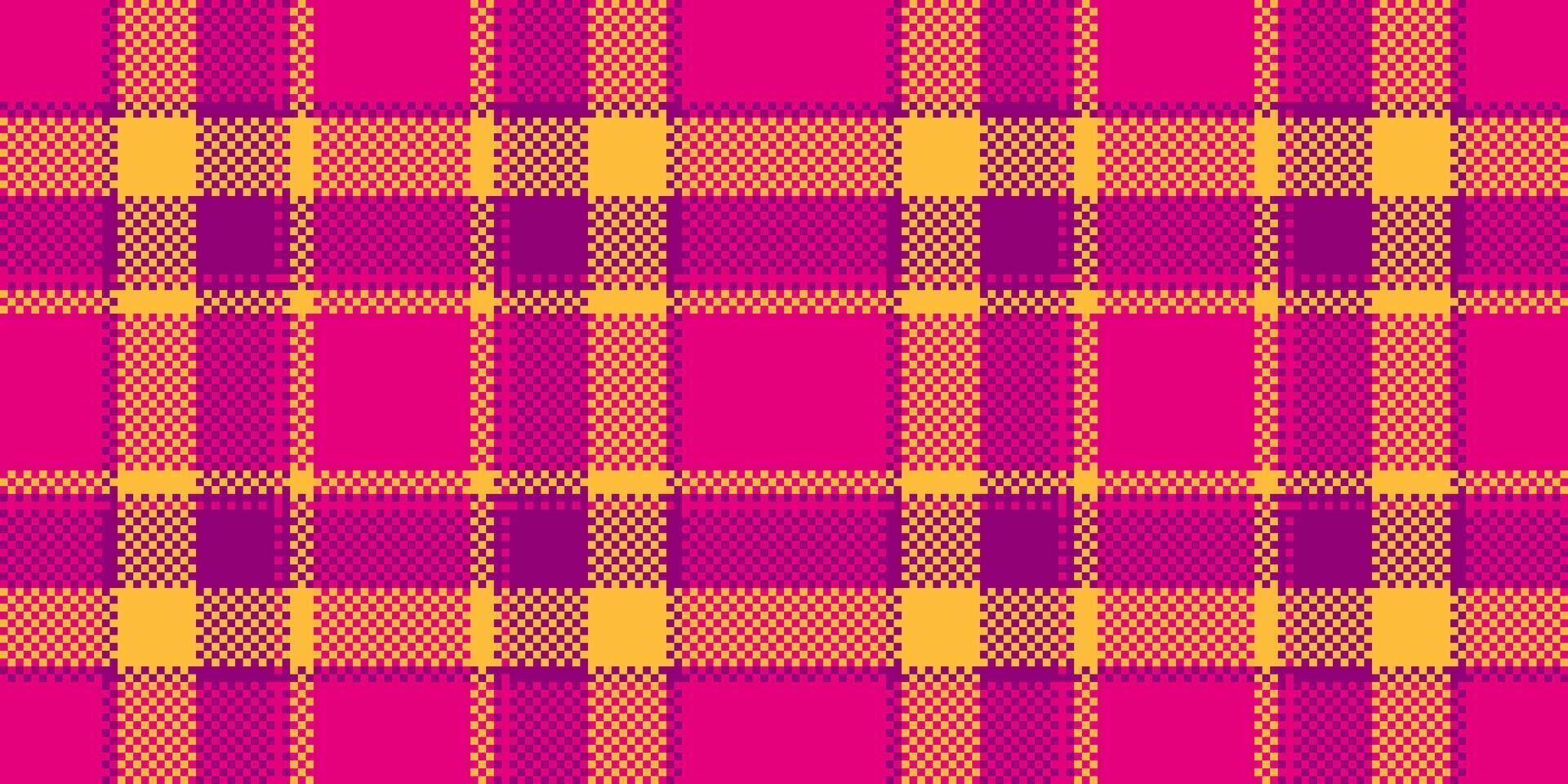 Stitch background textile pattern, poncho texture tartan check. Postcard seamless fabric plaid in mexican pink and amber colors. vector