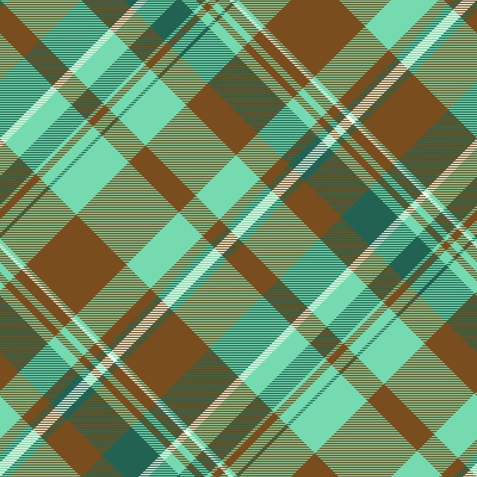 India check texture textile, brand pattern background tartan. Surface fabric seamless plaid in orange and mint colors. vector