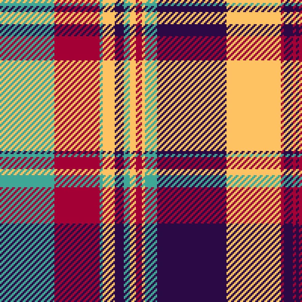 Repeating textile background check, creation texture tartan. Adorable seamless plaid fabric pattern in amber and dark colors. vector