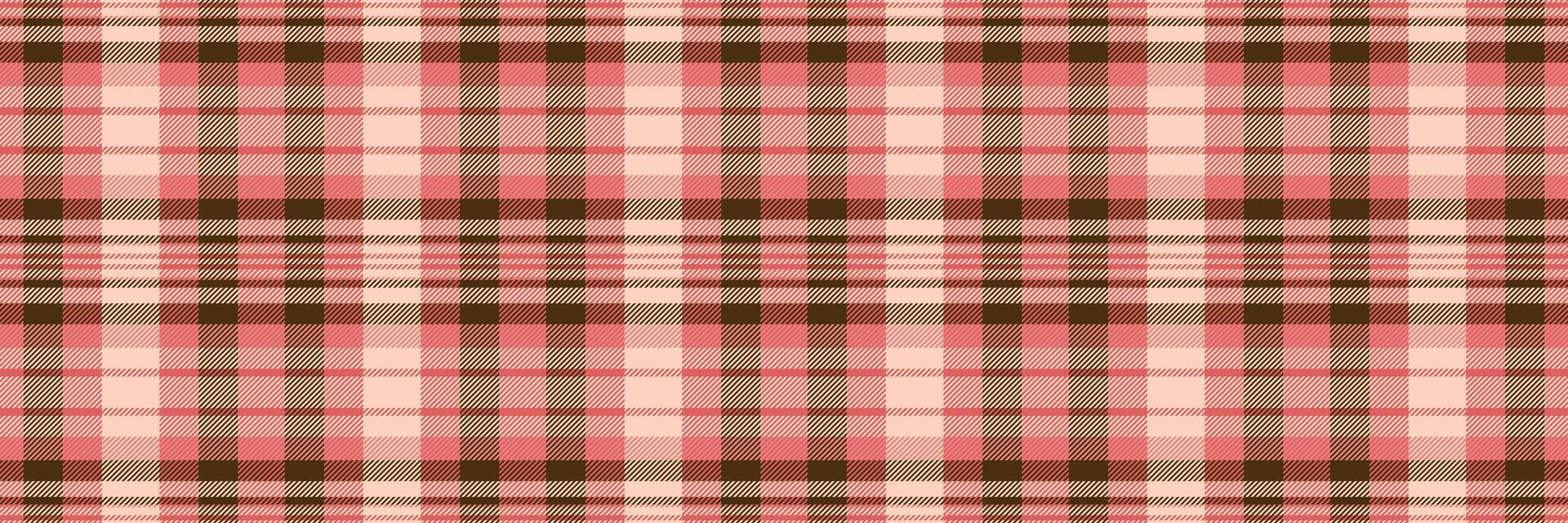 Slim pattern seamless, glen fabric textile texture. Satin tartan plaid background check in red and light colors. vector