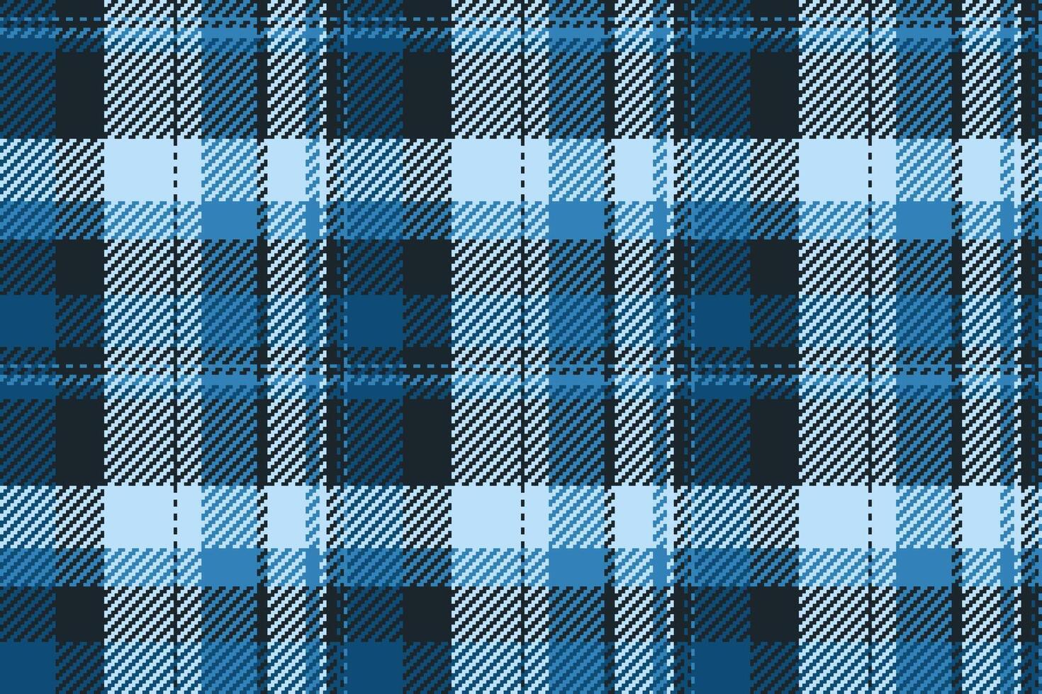 Equal seamless tartan plaid, silky textile check. Mid texture fabric pattern background in cyan and dark colors. vector