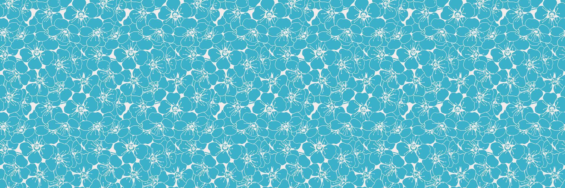 Hand drawn floral pattern design. Flower drawing simple ornament. vector