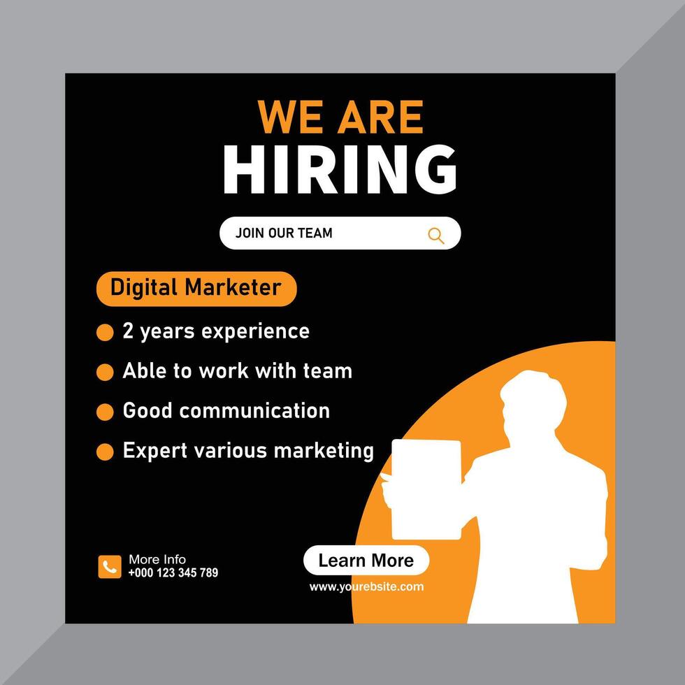 creative job hiring poster template editable vector