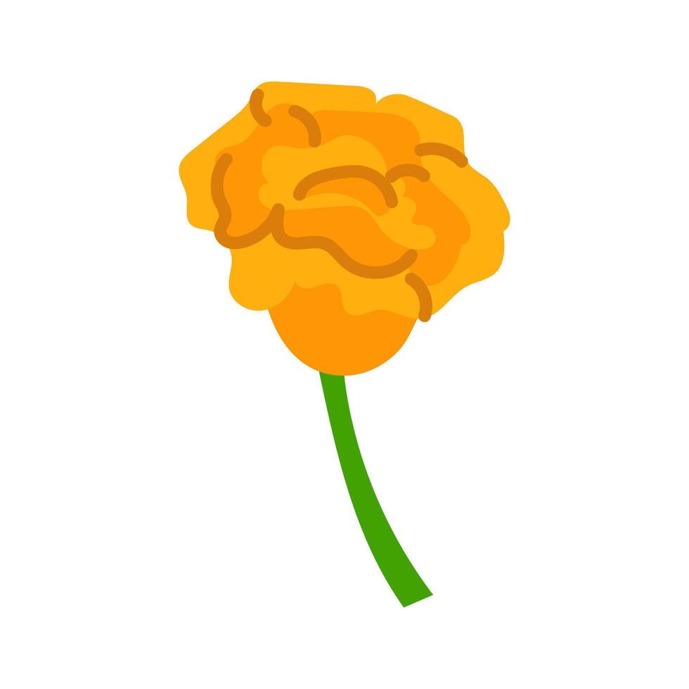 Orange-yellow calendula flower. A traditional Mexican national flower. Zendu flowers isolated on the background of the festive decor for Halloween, the Dia de los Muertos holiday. illustration vector