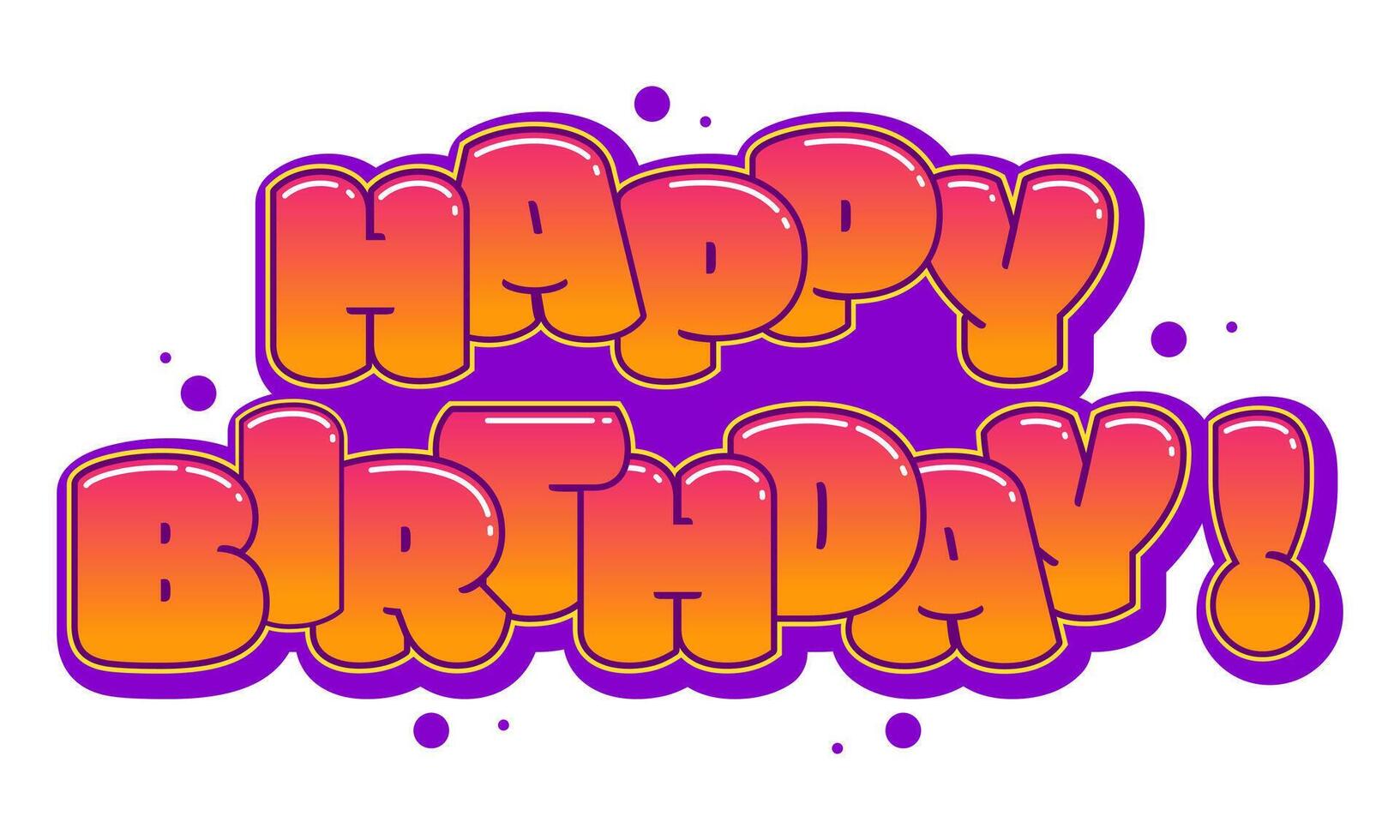 Vibrant, editable graffiti design for birthday festivities. Ideal for creating unique cards, celebratory clip art, and joyful congratulatory messages. Funky and colorful designs vector