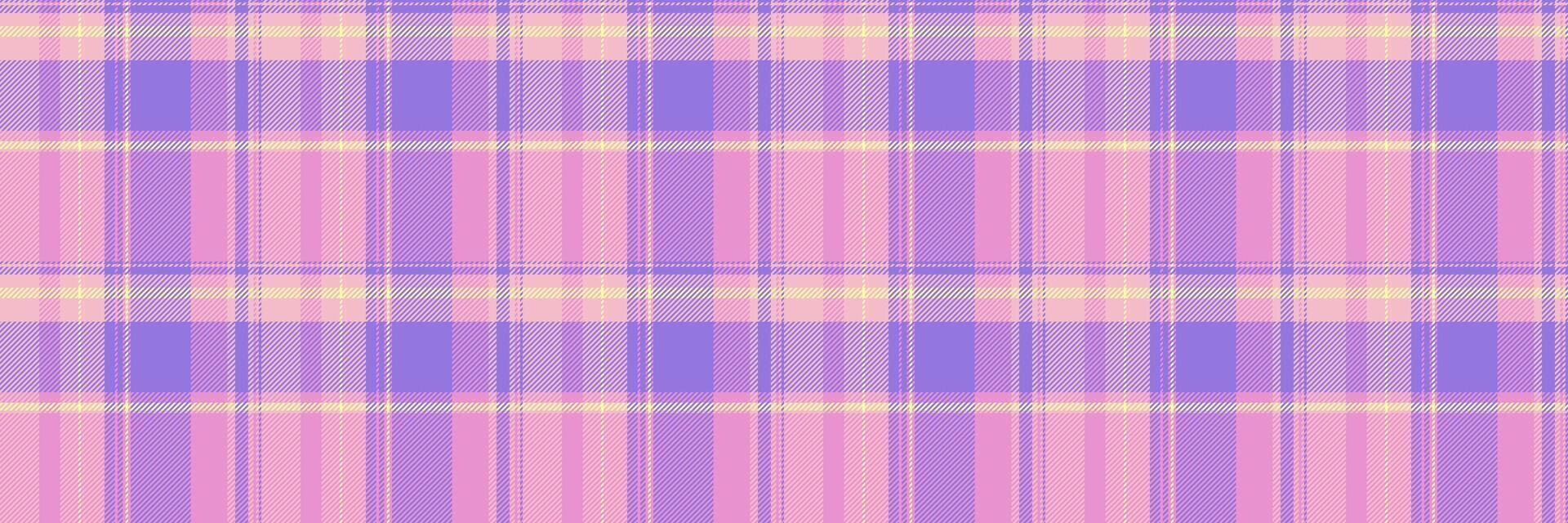 Graphical background check textile, artistic texture plaid seamless. Random fabric pattern tartan in pink and indigo colors. vector