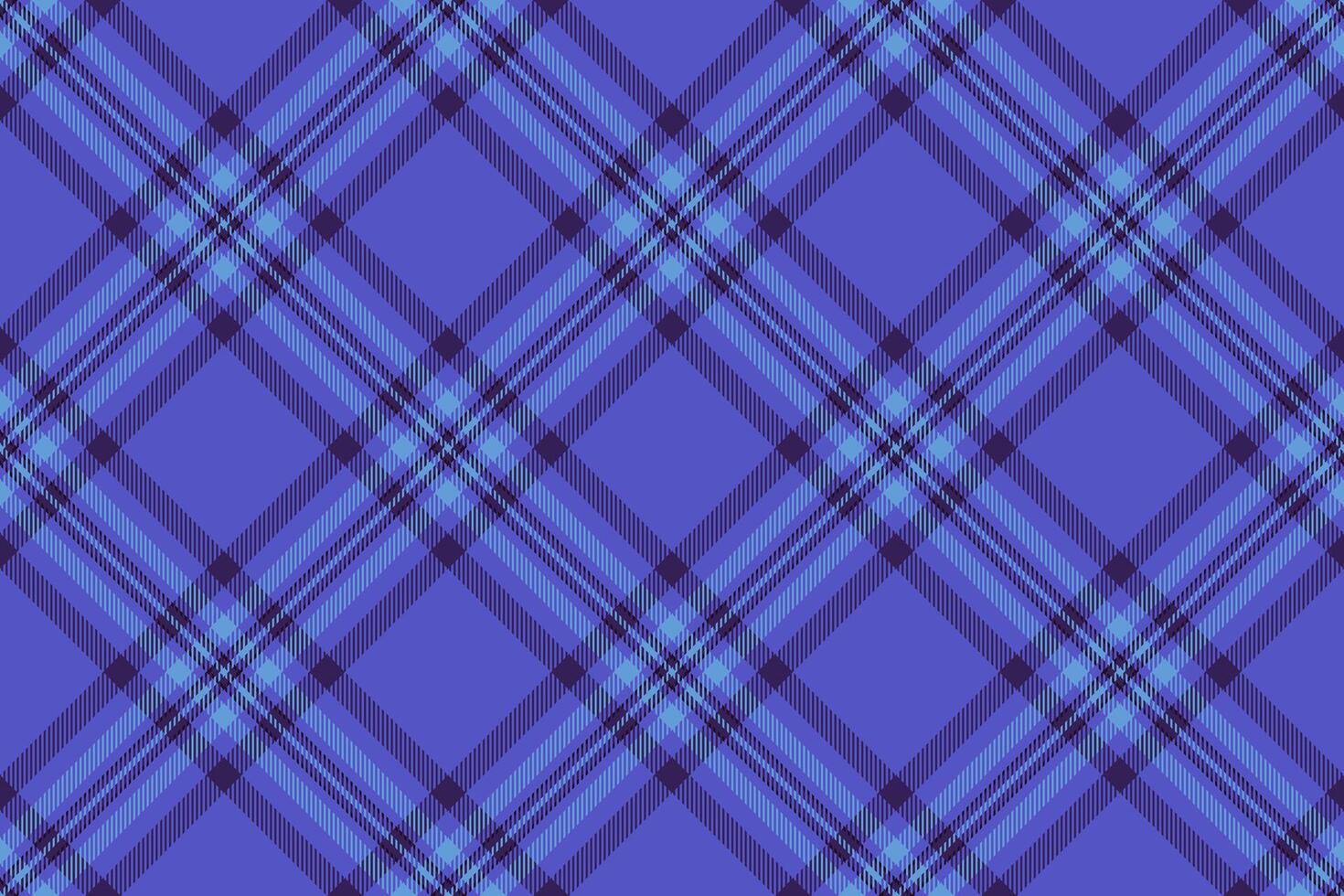 Tissue plaid fabric, close up textile background pattern. Skirt tartan check texture seamless in blue and violet colors. vector