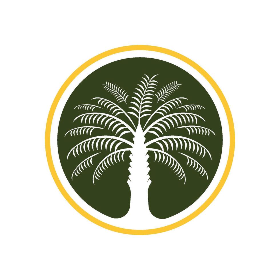Tropical Tree Palm oil icon logo template vector
