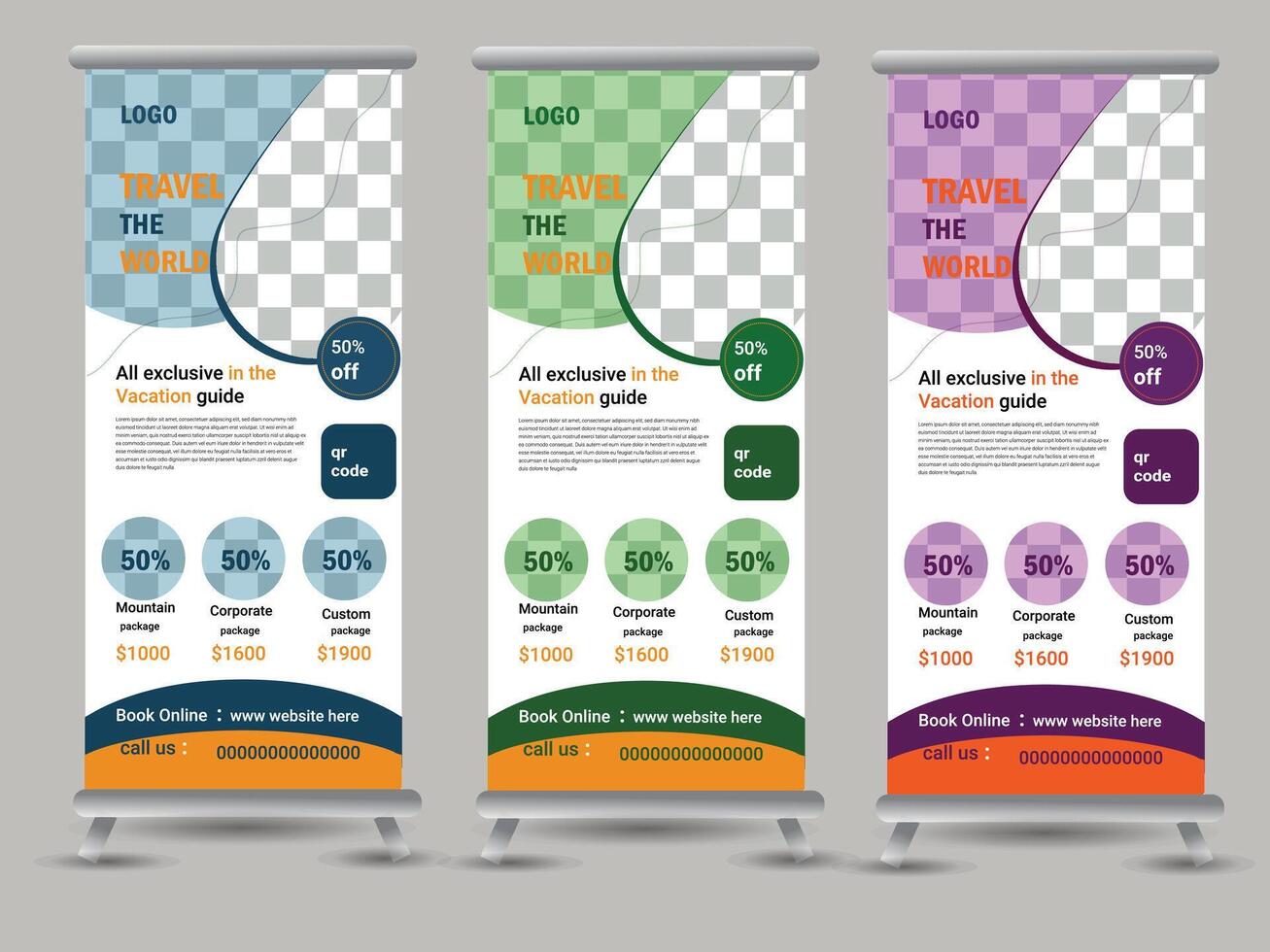 Rollup banner design,modern rollup banner design design,rollup banner template. vector