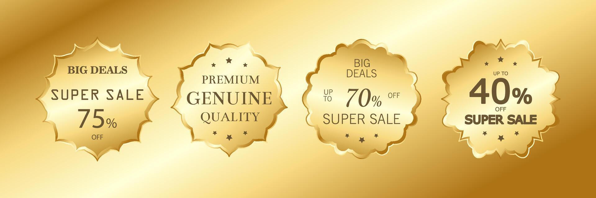 Elegant Gold Sale Badge Collection vector