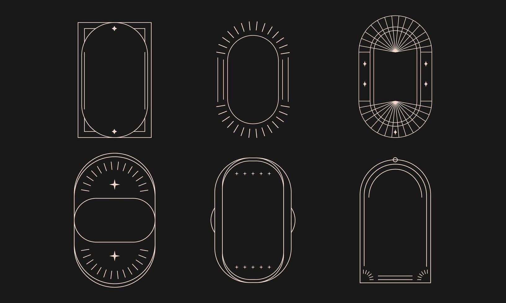 Minimalist Geometric Boho Frame Collection vector