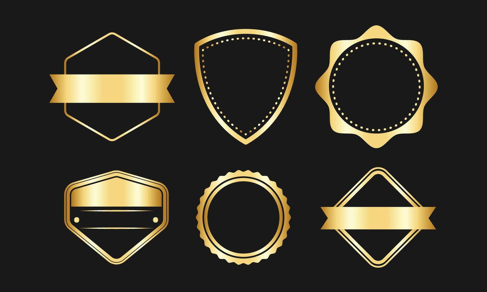 Luxurious Gold Badge and Emblem Collection for Premium Branding and Awards vector