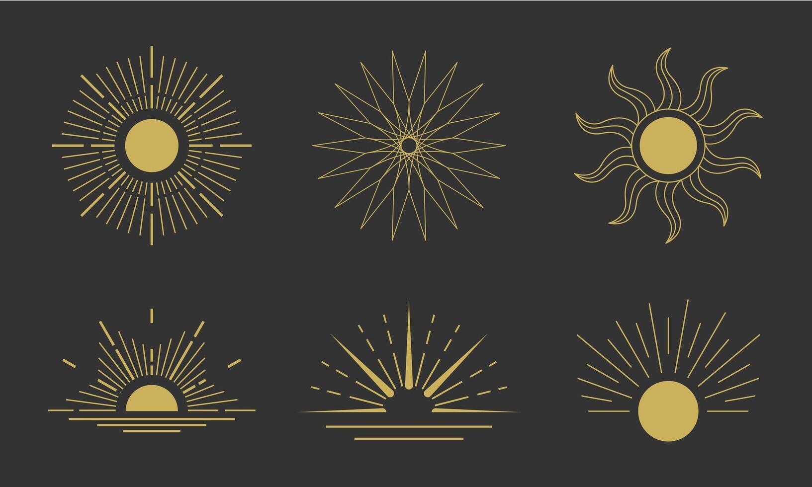 Abstract Boho Sunburst Elements vector