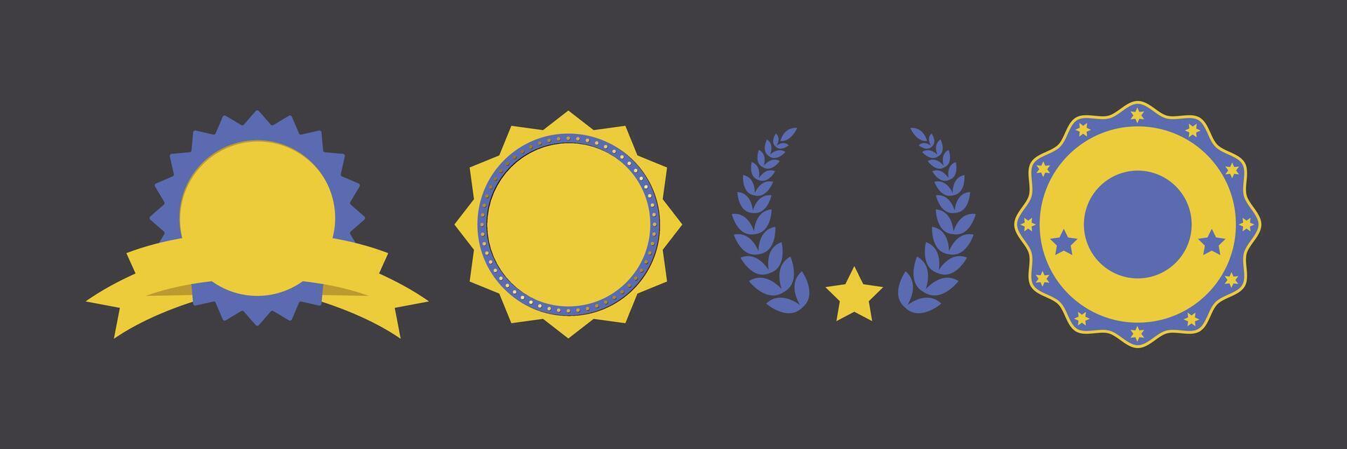Vibrant Flat Badge and Laurel Collection vector