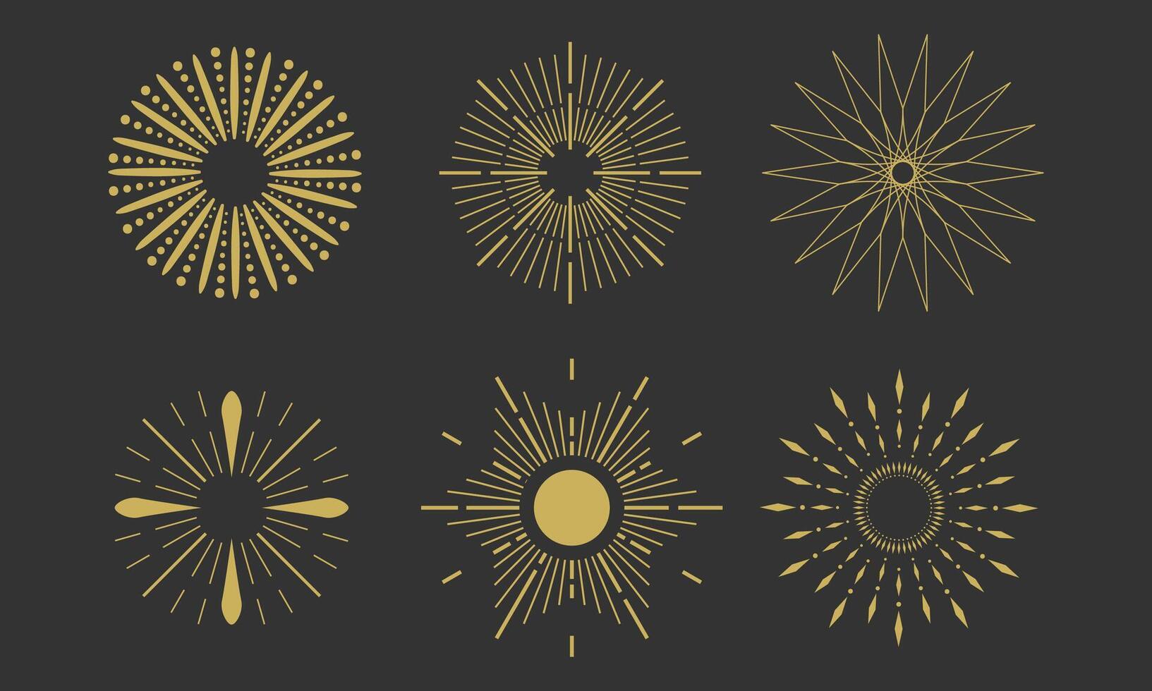 Abstract Boho Sunburst Element Collection vector