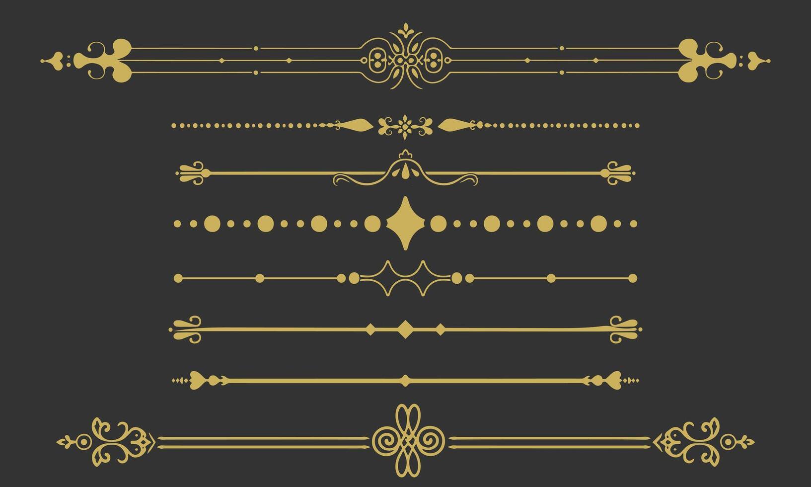 Elegant Ornamental Gold Divider Set vector
