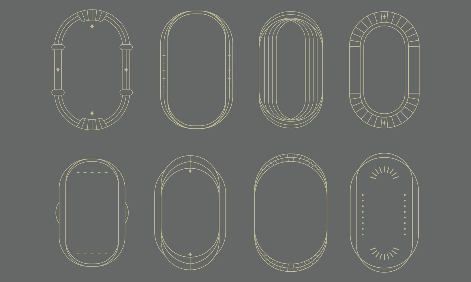 Modern Boho Geometric Oval Frames vector