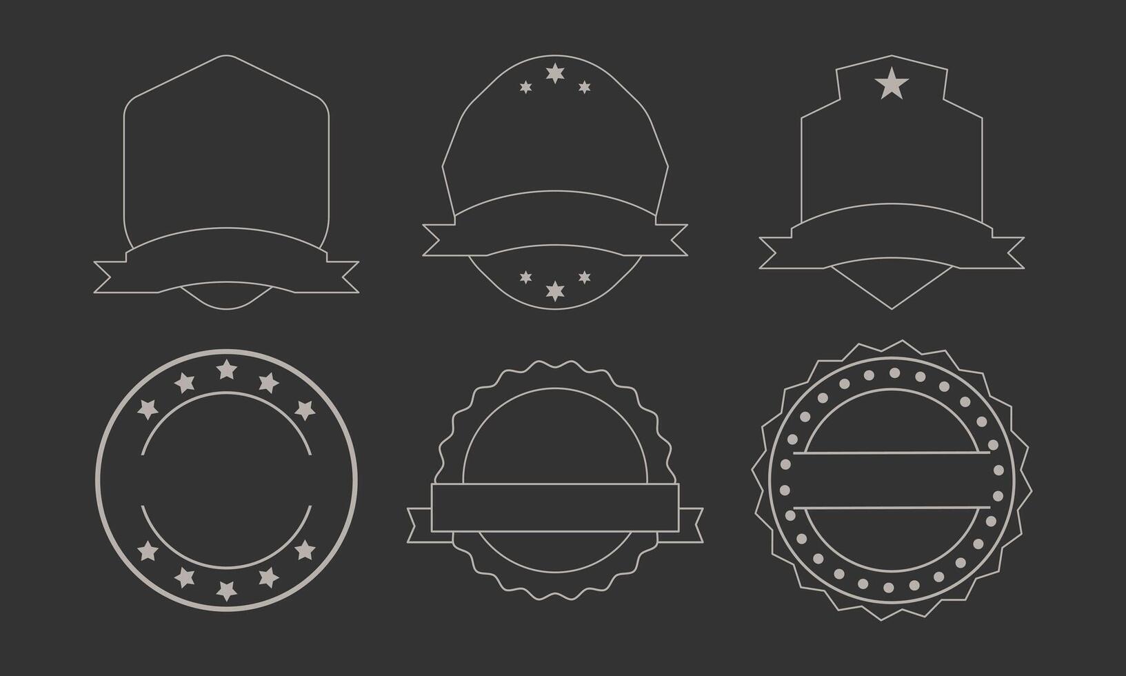 Minimalist Line Art Badge Collection vector