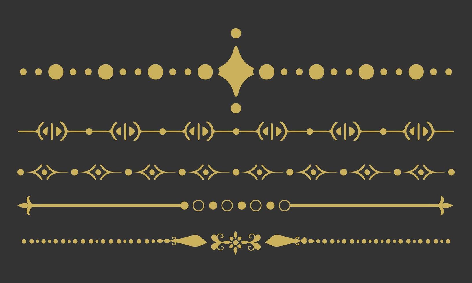 Elegant Gold Ornamental Divider Collection vector