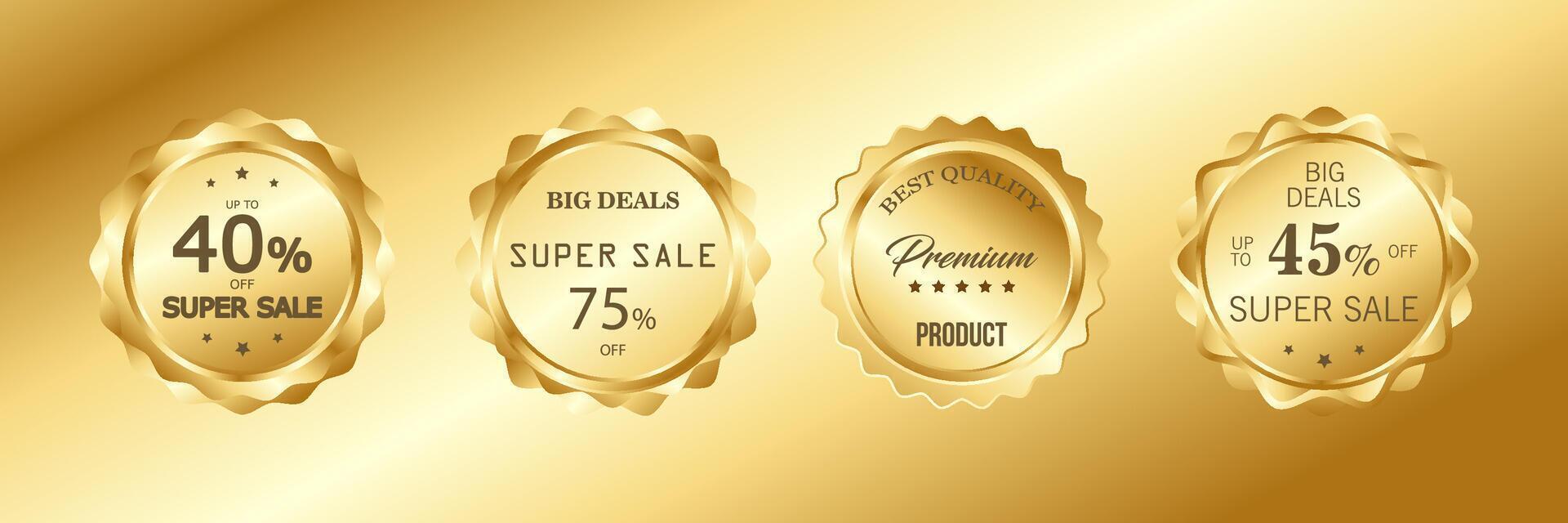 Luxurious Gold Sale Badge Collection vector