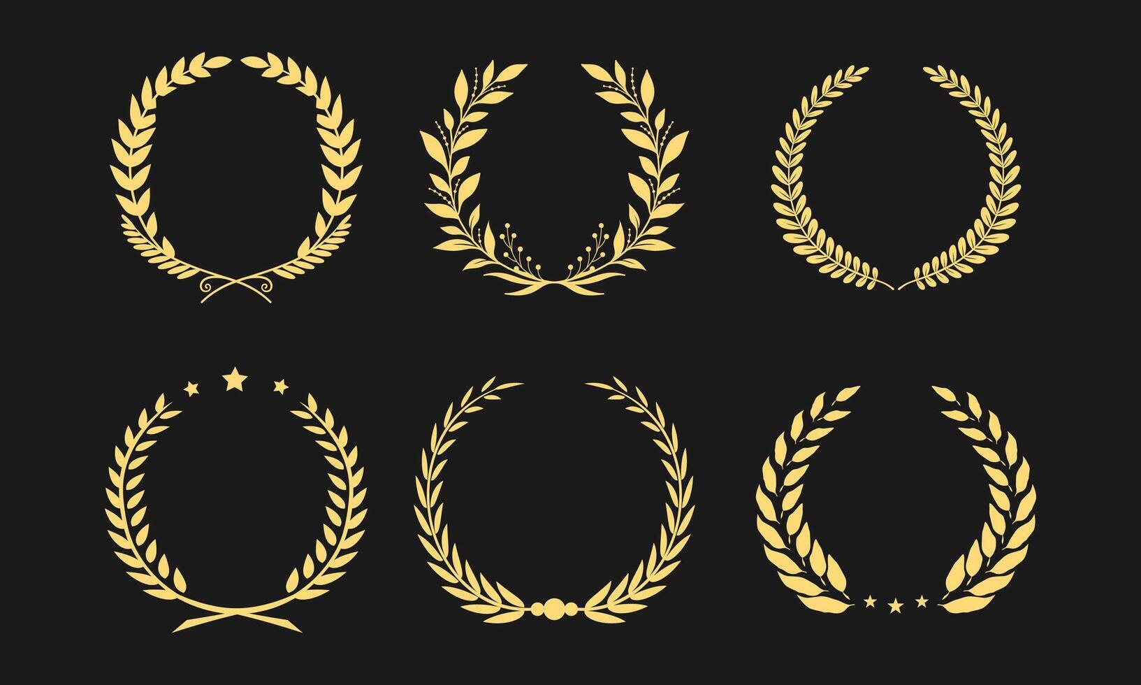 Elegant Golden Laurel Wreath Collection vector