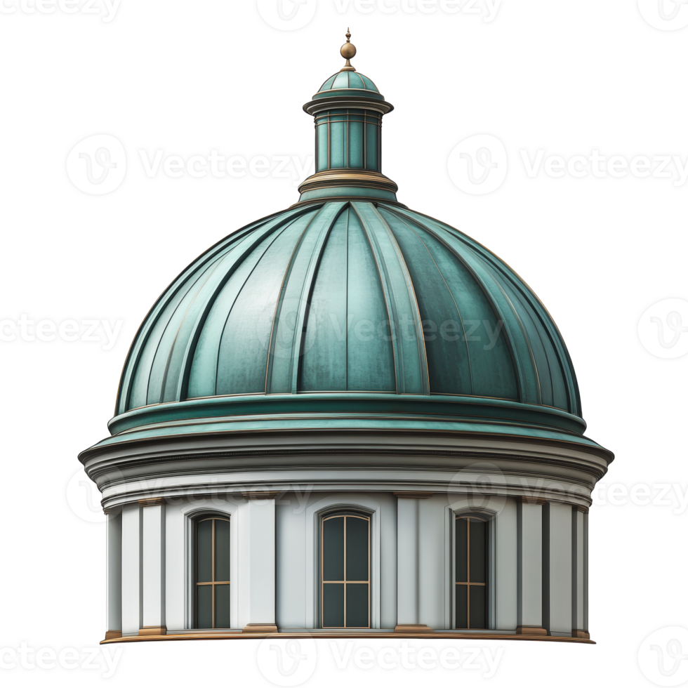 Dome of a historic building with green patina png