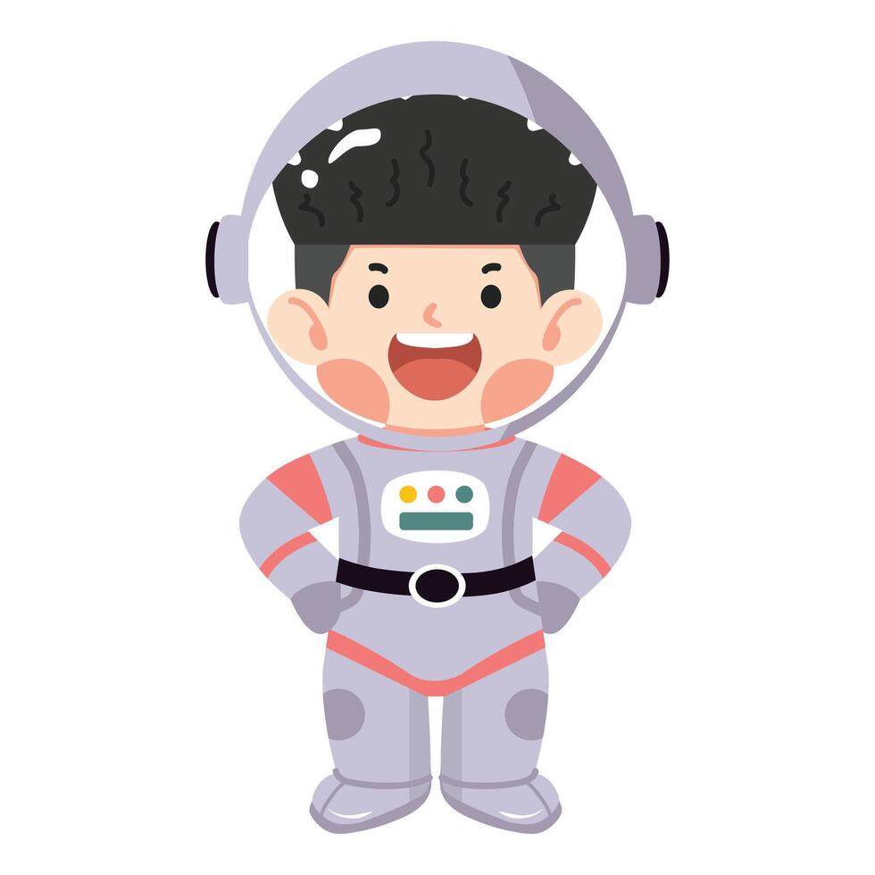 Flat design child spaceman illustration vector
